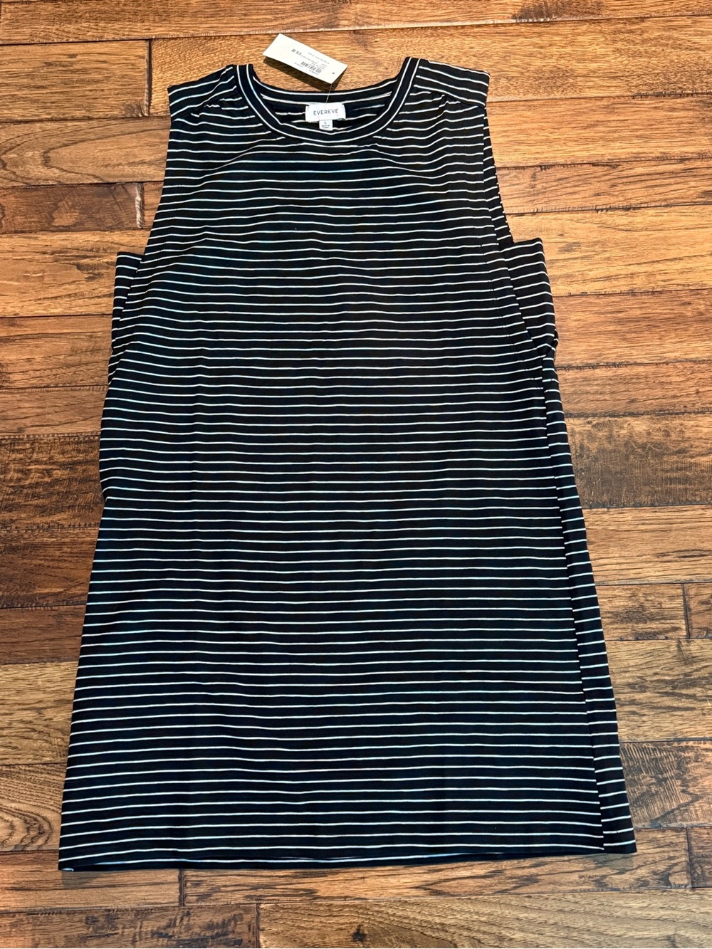 NWT Evereve Black White Striped Cotton Tank Dress EXCELLENT CONDITION